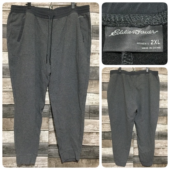 Eddie Bauer Textured Jogger Pants Women’s XXL Gray (Inseam 26.5) Tapered - Picture 1 of 10